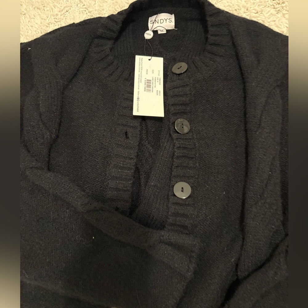 Brand new black crop chunky knit cardigan